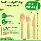 300 PCs Wooden disposable knives - Image 2