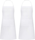 2 Packs White Apron, Adjustable Cooking Aprons, Waterdrop Resistant Kitchen by Riqiaqia