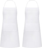 2 Packs White Apron, Adjustable Cooking Aprons, Waterdrop Resistant Kitchen by Riqiaqia