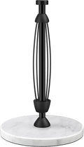 Paper Towel Holder Countertop, Marble Weighted Base, Glossy Black, One-Handed by Awarmhome