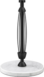 Paper Towel Holder Countertop, Marble Weighted Base, Glossy Black, One-Handed by Awarmhome