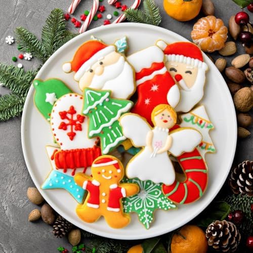 Christmas Cookie Cutters Set, 12 Pieces Stainless Steel Metal Christmas Cookie Cutters Shapes - Gingerbread Men,Christmas Tree,Snowflake, Candy Cane, Santa Face, Star and More - Image 4