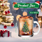 Maxcheck 6 Pack 12 oz Christmas Tree Coffee Mugs Glass Cups - Image 4