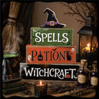 4 Pcs Hocus Pocus Decor, Vintage Halloween Decorations Indoor Table Sign - Image 2