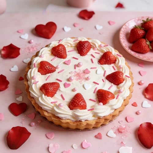 Edible Heart Pearls Sprinkles,Pink White Pearl Sprinkle for Cake Decorating - Image 2