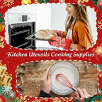 LemonRoad 12 Sets Christmas Whisk Baking Gift Set, Exquisite, Red - Image 5
