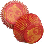 Chef Craft Paper Patterned Cupcake Liners, 50 Count, Red/Orange by ChefCraft