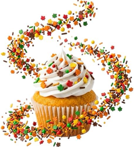 Manvscakes Autumn Themed Sprinkle Blend with Colored Sugar Leaf Shapes - Image 3