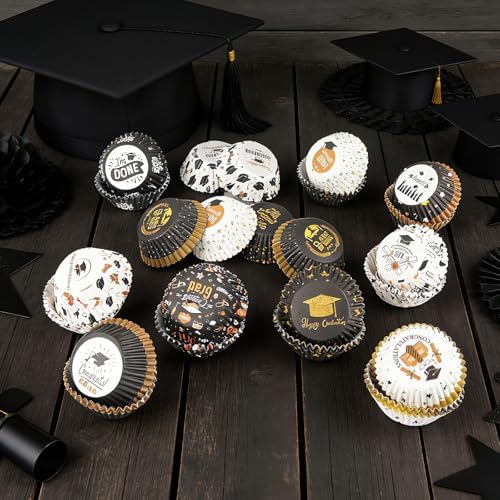 600 Pack Graduation Cupcake Liners Congrats Grad Baking Cups Standard Size Grad Muffin Liners for Graduation Birthday Party Candy Cake Decorations Supplies - Image 4