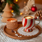 Christmas Mugs Ceramic Candy Shape Cute Coffee Mug Unique Holiday Mug with Handle Hot Cocoa Cup Perfect for Tea & Coffee Lovers, Gifts for Family Friend or Children Dishwasher Safe(12 OZ) - Image 4