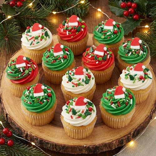 Santa Hat Holly Sprinkles Christmas Mix - 3.8oz Bottles (2 Pack) Festive Red, Green & White Baking Sprinkles with Santa Hats for Cupcakes, Cookies & Holiday Treats - Image 5