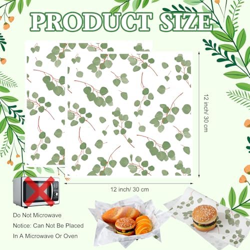 Marspark 100 Sheet Eucalyptus Wax Paper for Food Wrapping 12 x 12 Inch - Image 3