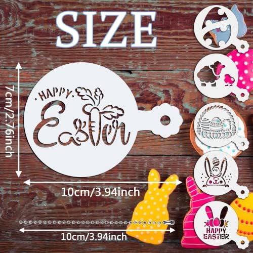 Easter Cookie Stencils 36 Reusable Egg Bunny Coffee Dessert Decor Templates - Image 2