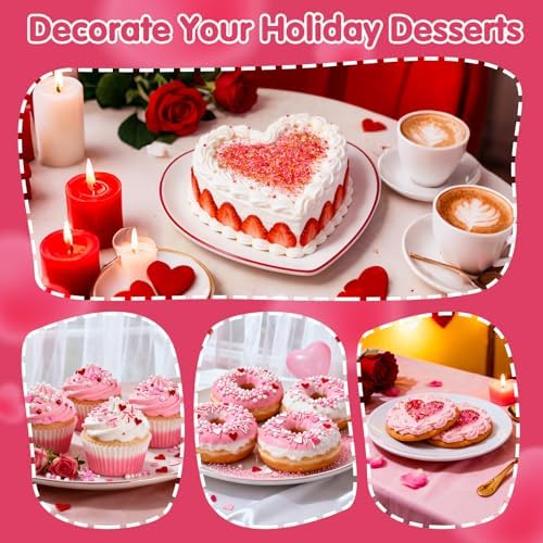 Edible Sanding Sugar Sprinkles for Cake Decorating,Gold Red Pink White Mix - Image 5