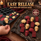HKNMTT Skull Candy Chocolate Cake Pan 5-Shapes Halloween Silicone Mold - Image 4