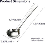 Small Ladle, 304 Stainless Steel Small Gravy Soup Serving Ladle - Image 2