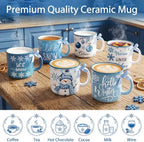 6 Pcs Winter Christmas Mugs Bulk 10oz Snowman Hot Cocoa Mug - Image 4