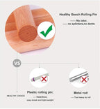Non-stick Rolling Pin Wood Dough Roller Classic - Image 3
