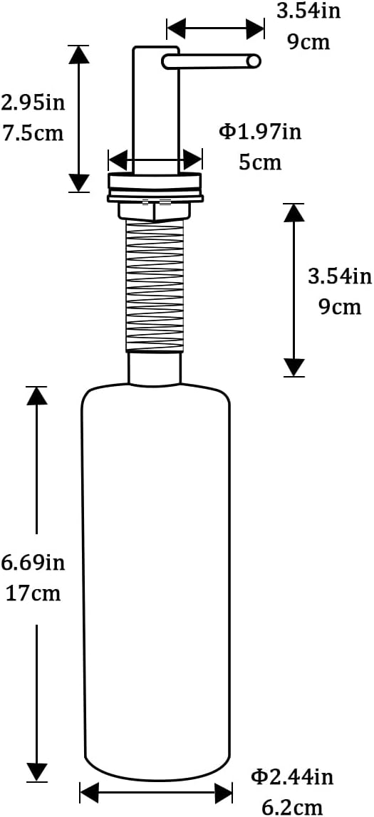 Soap Dispenser for Kitchen Sink Polished Chrome GAPPO Stainless Steel - Image 5