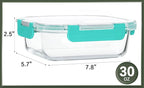 KOMUEE 10 Packs 30 oz Glass Meal Prep Containers, Glass Food Storage Containers - Image 2