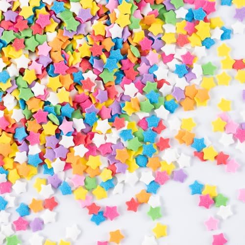 Rainbow Sprinkles for Cake Decorating Edible Star Confetti Sprinkles Mix for Cake, Baking, Ice Cream, Cookies, Cupcake Topper 4.2 OZ by cobakey-DessertDecorations