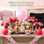 2 Pcs Resin Highland Cow Figurine Decor - Image 2