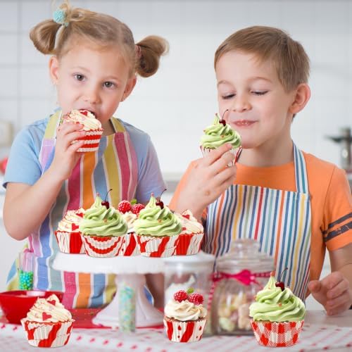 SANNIX 450pcs Red and White Christmas Cupcake Liners, Xmas Candy Baking Cups Cupcake Wrappers Paper Wraps Muffin Liners for Christmas Holiday Birthday Party Candy Cake Decorations Supplies - Image 4