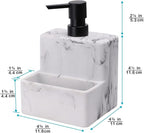zccz Soap Dispenser with Sponge Holder, Marble Look Liquid Hand and Dish Soap - Image 6