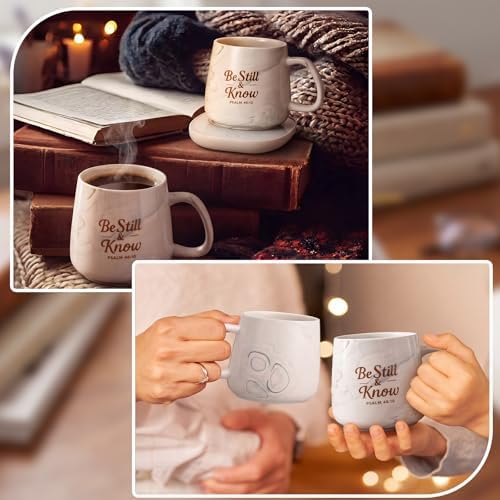 Bokon Be Still and Know Christian Gift Coffee Mug and Desk Warmer Set 12 oz - Image 3