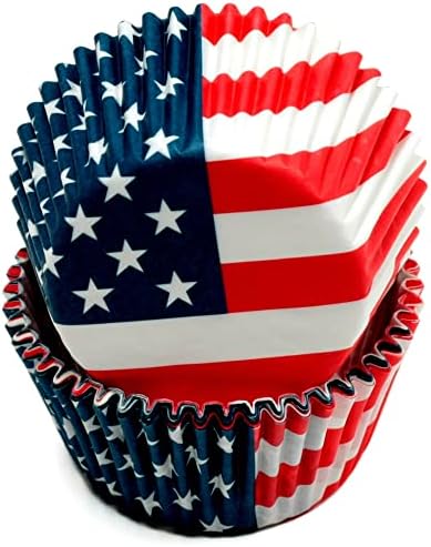 Chef Craft Paper Patterned Cupcake Liners, 50 count, Red/White/Blue by ChefCraft