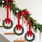 Retrowavy 12 Pcs 8 Inch Christmas Kitchen Cabinet Wreaths with Red Ribbon - Image 4