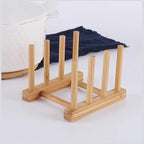 YWSHF 2 PCS Bamboo Wooden Dish Rack Dishes Drainboard Drying Drainer Storage - Image 3