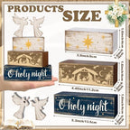 Moucuny 4 Pcs Christmas Angel Table Decorations Nativity Block Signs - Image 2