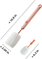 Bottle Brush Long Handle Cup Cleaner Brush Sponge Bottle Scrubber Detachable - Image 6