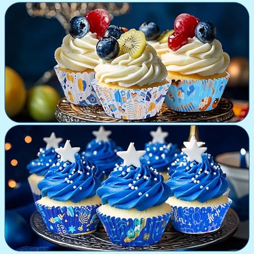SANNIX 450pcs Hanukkah Cupcake Liners, 9 Designs, Chanukkah Dreidel Menorah - Image 5