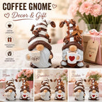Hodao Coffee Bar Gnome Decor Set of 2 Resin Coffee Lover Gifts with Mugs - Image 4