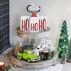 Christmas Green Truck Decor, Green Tree Truck Decorations for Home Indoor, Mini Cute Christmas Tree Tiered Tray Decor, Farmhouse Kitchen Tabletop Centerpiece Decorations - Image 2