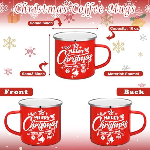 12 Pcs Christmas Coffee Mug Bulk Winter Holiday Enamel Mugs with Quotes 12 oz Seasonal Merry Christmas Hot Cocoa Mugs White Red Cups Funny Novelty Coffee Mugs for Xmas Coffee Tea Women Coworkers Gift - Image 2