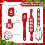 Christmas Spatula Whisk Rolling Pin, 12 Pcs, Colorful - Image 3