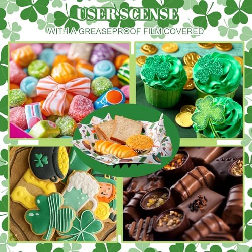 Marspark 100 Sheet St. Patrick's Day Wax Paper for Food 12 x 12 Inch - Image 6