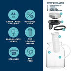 Infusion Pro Glass Fruit Infuser Water Pitcher, Heat Resistant - Image 3