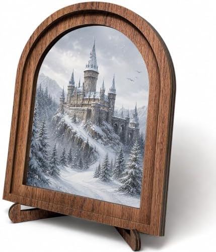 Winter Arched Table Sign, Rustic Snow Castle Farmhouse Decor by HPCHENG