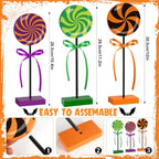 3 PCS Halloween Table Decorations Cute Wooden Candy Sign Set,Pastel - Image 3