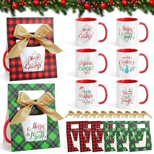 LemonRoad 12 Sets Christmas Coffee Mugs with Mug Boxes 12 oz by Unknown