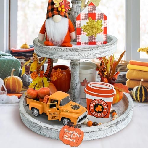 Thanksgiving Truck Decor, Fall Metal Pumpkin Truck, Harvest Decorations - Image 2