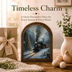 Christmas Train Arched Table Sign, Vintage Winter Farmhouse Decor - Image 3
