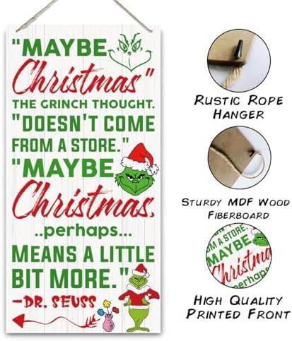 Christmas Decor Sign, Christmas Hanging Wooden Signs, Winter Decorative Wall Signs, Rustic Winter Wood Door Sign, Farmhouse Outdoor Wood Xmas Decor, Xmas Wall Art 6x12 Inches - Image 3