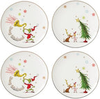 Lenox Merry Grinchmas Christmas Accent Plates, Appetizer Plate Set for 4 by Lenox