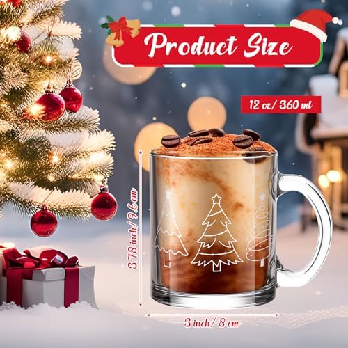 Maxcheck 6 Pack 12 oz Christmas Coffee Mugs Glass Cups - Image 2