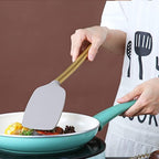 Berglander Non-stick Silicone Solid Turner, Titanium Gold Plating handle - Image 7